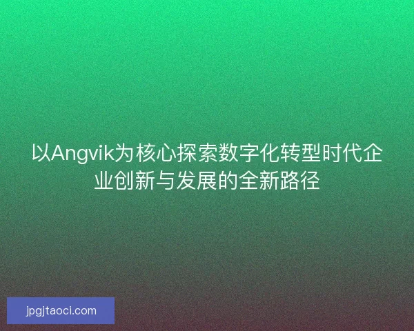 以Angvik为核心探索数字化转型时代企业创新与发展的全新路径